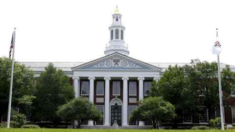 A view of the campus of Harvard Business School in Cambridge, Massachusetts