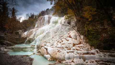 The thermal waters at Bagni San Filippo in Tuscany