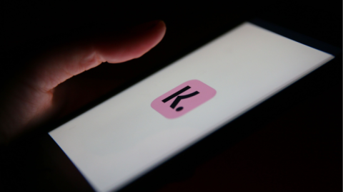 A Klarna app logo on a mobile phone