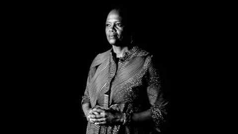 Black and white portrait of Wanjira Mathai