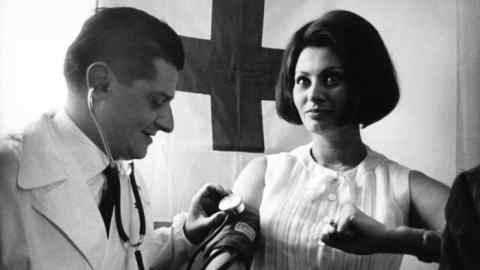 Sophia Loren gives blood, Rome, 1962