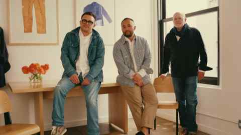 Alex Drexler, Somsack Sikhounmuong and Mickey Drexler of Alex Mill at their office and design studio in New York’s SoHo