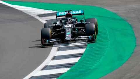 F1 driver Lewis Hamilton in action