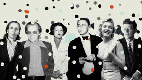 From left: Anthony with Jack Nicholson, Zelda and F Scott Fitzgerald, Marilyn Monroe and John F Kennedy