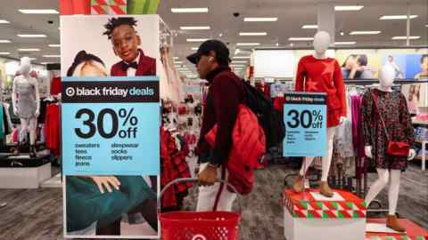 Black Friday signs at a Target store in the US state of Georgia