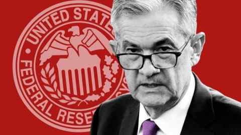Montage of Jay Powell and Federal Reserve logo