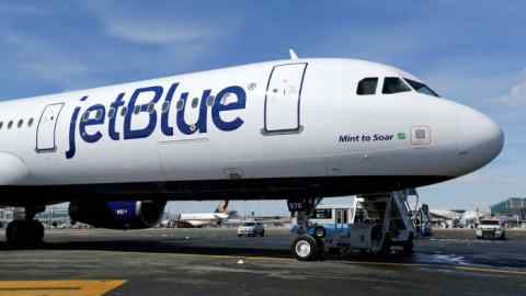 A JetBlue airplane.