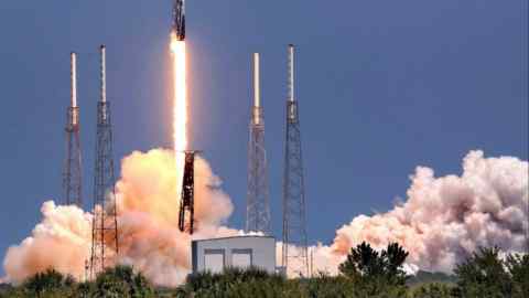 The SpaceX Falcon 9 lifts off from launch complex 40 at Cape Canaveral Space Force Station