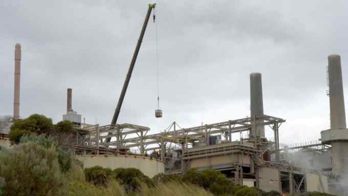 The Alcoa Corp. Kwinana Alumina Refinery stands in the port area of Kwinana, Western Australia