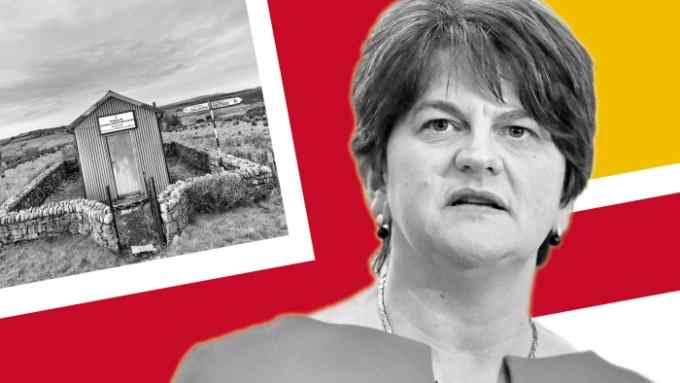 Montage of Arlene Foster and the Irish border