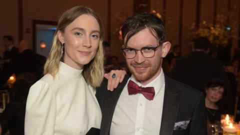 Nigel O’Reilly with Saoirse Ronan, wearing his jewellery in 2019