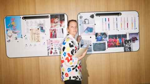 Cécile Guenat with the moodboards for the limited-edition Richard Mille RM 71-02
