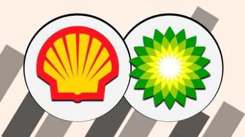 The logos of Shell and BP