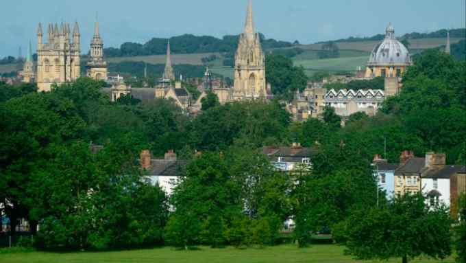 View of Oxford centre spires from South Park
