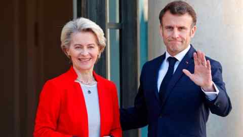 Ursula von der Leyen, the European Commission president, and French president Emmanuel Macron