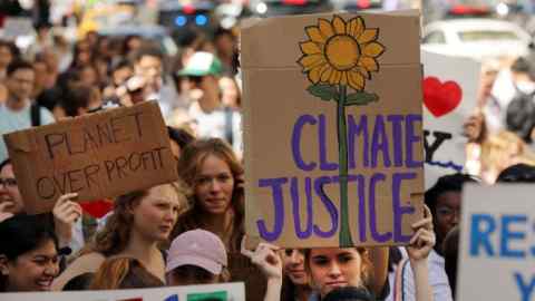 Rising tide: young people take to the streets of New York to demand action on climate change