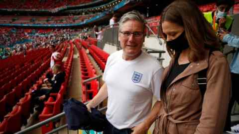 Labour leader Keir Starmer at the Uefa Euros football final between Italy and England at Wembley Stadium in July 2021