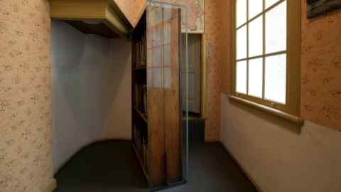 sliding bookcase in the Anne Frank House