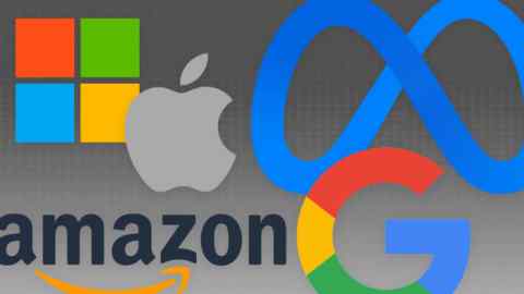 Logos for Microsoft, Apple, Meta, Amazon and Google